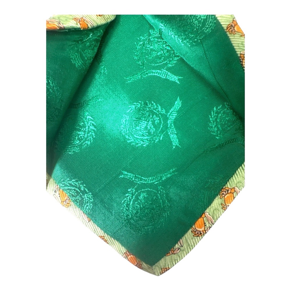 Tommy Hilfiger Made in USA Silk Tie Crab Critter Nautical Green Orange 3.5" - Picture 5 of 11